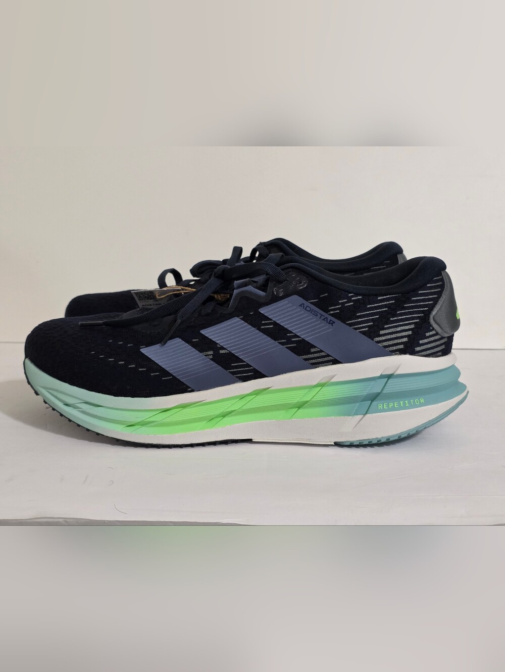 adidas Navy Running Shoes with Mint and Lime Gradient Midsole
